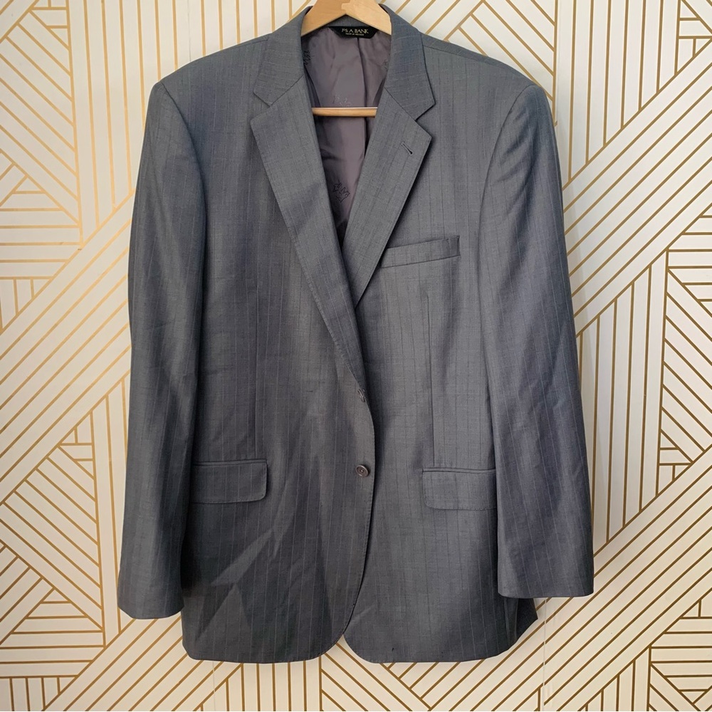 Jos A Bank Signature 100% Wool Pinstripe Blazer Sport Coat Jacket Gordon 46L